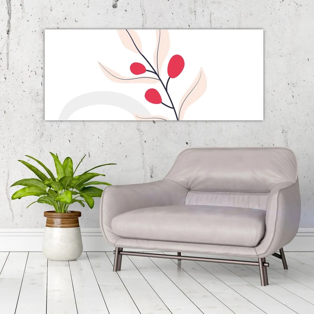 Tablou - Abstracție florală roz N⁰3 (120x50 cm)