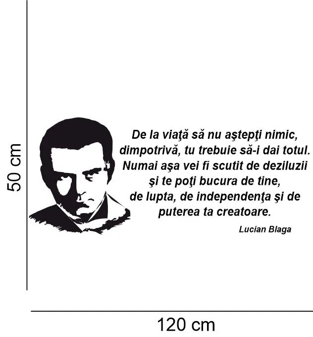 Sticker perete citat Lucian Blaga