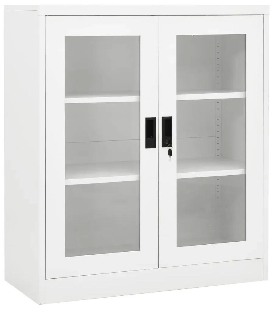 335934 vidaXL Dulap de birou, alb, 90x40x105 cm, oțel