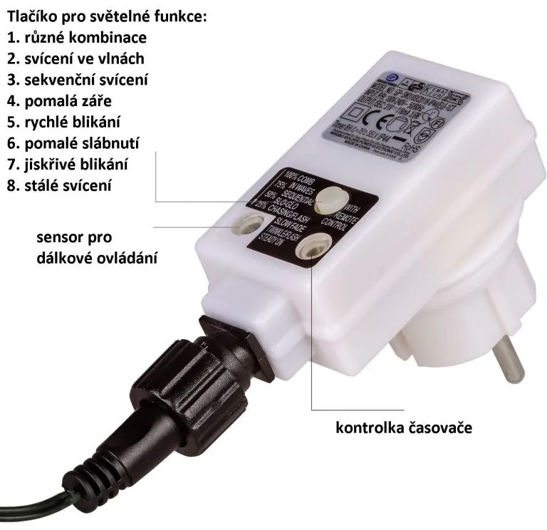 VOLTRONIC Lanț de Crăciun 60 m, 600 LED-uri, alb cald / rece