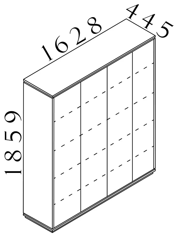 Dulap înalt Creator 162,8 x 44,5 x 185,9 cm, alb / wenge