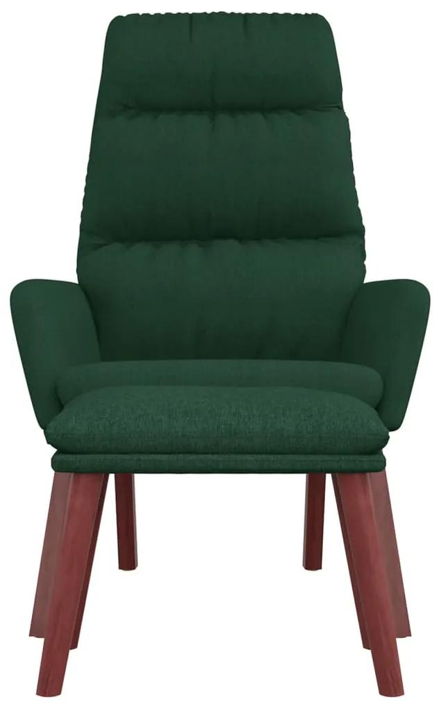 Scaun de relaxare cu taburet, verde inchis, material textil Verde inchis
