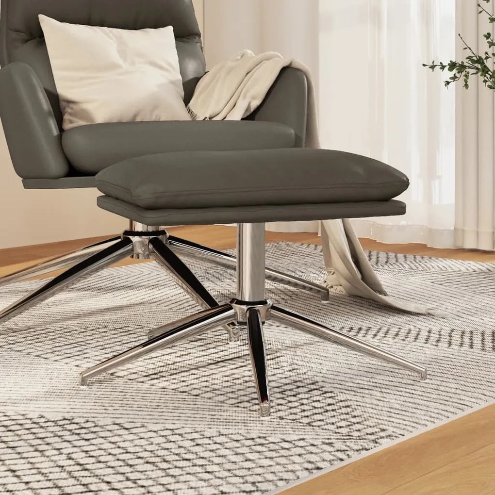 341566 vidaXL Taburet, gri, 45x29,5x35 cm, piele ecologică