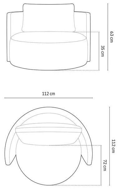 Fotoliu rotativ Bliss boucle L112 cm