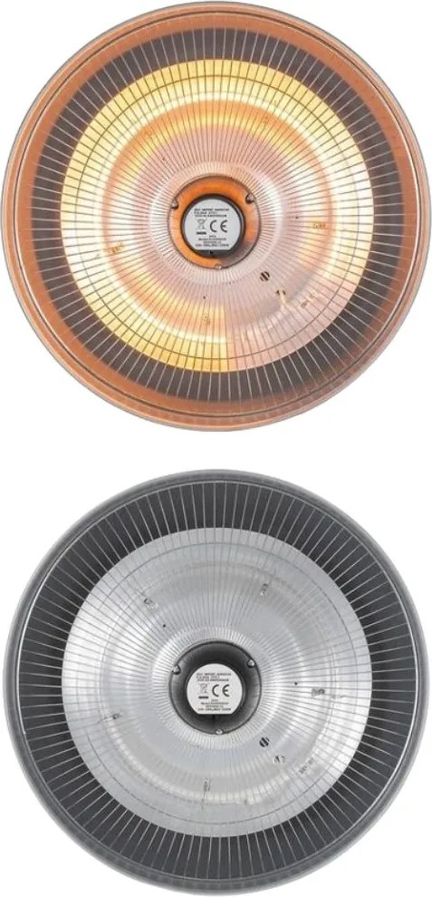 Încălzitor terasă suspendat 1500W, halogen, pentru exterior/interior – lampă încălzire tavan, IP24, montaj pe lanț