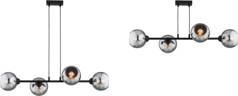 Brilagi - Lustră suspendată pe cablu DIOR 4xE27/60W/230V negru/gri fumuriu