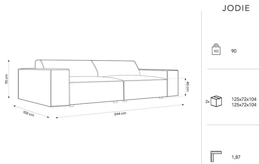 Canapea bej cu tapițerie bouclé 244 cm Jodie – Micadoni Home