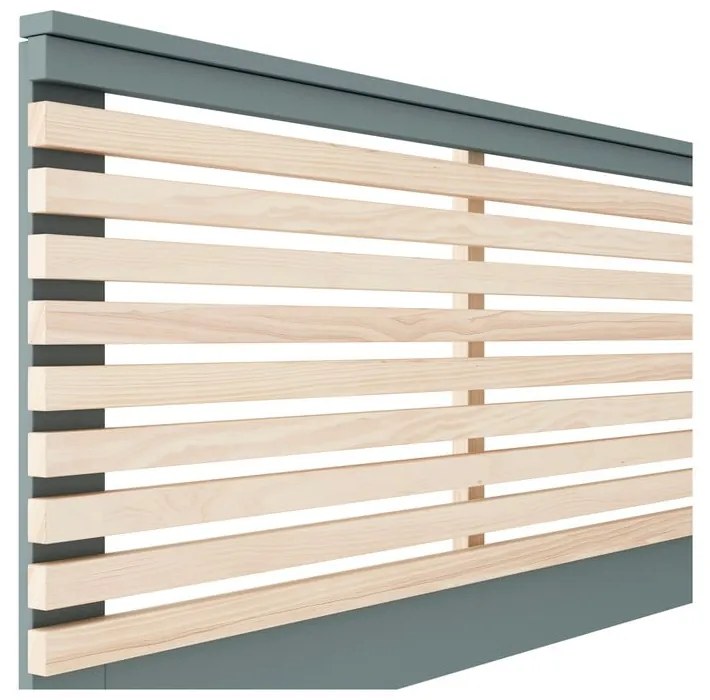 Tăblie de pat în culoare naturală/verde prăfuit cu aspect de lemn de pin 163x100 cm Estefania – Marckeric