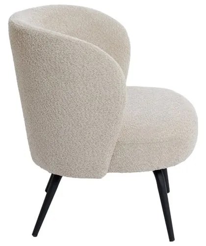 Fotoliu crem cu tapițerie din stofă bouclé Dieyda – Light & Living