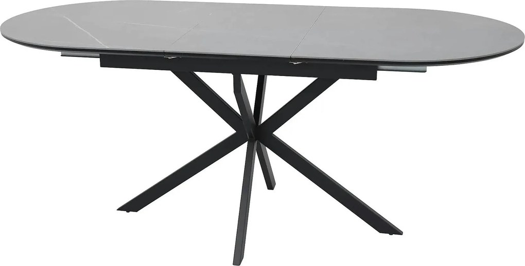 Masa extensibila GASTON, gri mat cu efect de marmura, ceramica/metal,