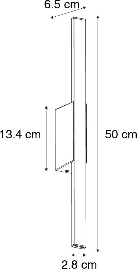 Aplică modernă de perete pentru exterior neagră incluzând LED IP54 - Jamal