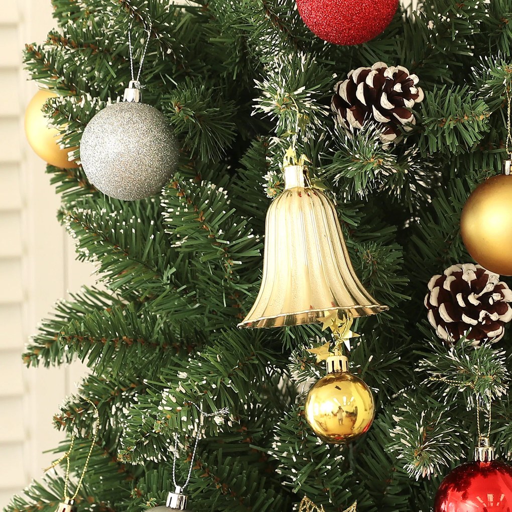 HOMCOM Brad de Crăciun Înzăpezit Înalt, 980 de Ramuri, Ø80x225 cm, Verde | Aosom Romania