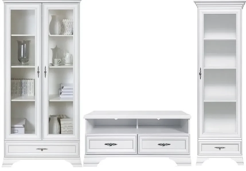 Vitrina Idento, 1 Usa 1 Sertar, H 210 CM, MDF Alb Alpin