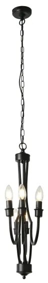 Lustră pe lanț Searchlight 82915-5BK LODGE 5xE14/60W/230V negru