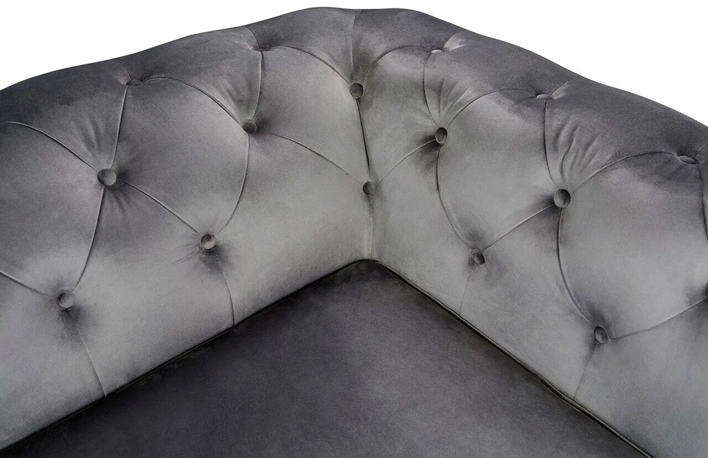 Canapea extensibila Oxford Chesterfield, 88x216x75 cm, 3 locuri, Antracit