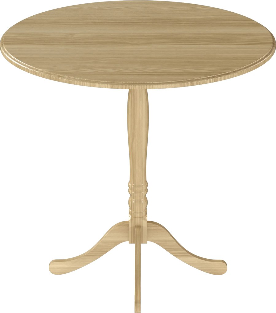 HOMCOM Masă rotundă pentru 4 persoane Ø 80 cm, masă de bucătărie, picior din oțel, stil modern, lemn natural | Aosom Romania