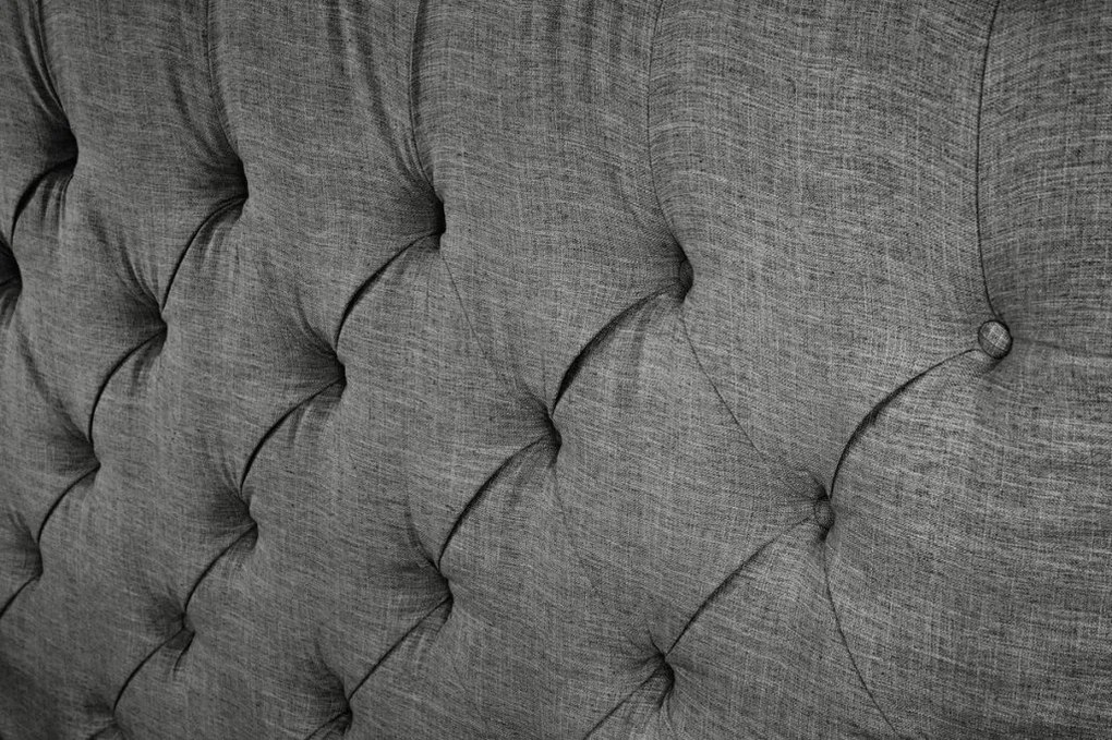 Pat elegant tapitat cu tesatura gri, PARIS CHESTERFIELD 180x200cm