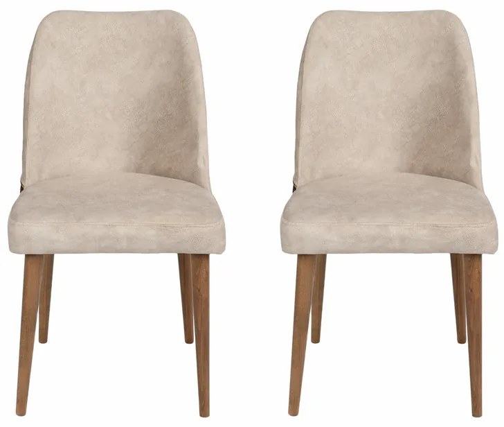 Set de scaune de sufragerie Nova Cream and Walnut,2 buc., 2 buc.