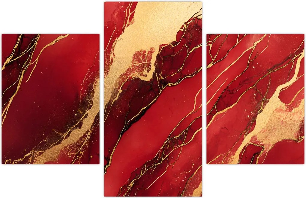 Tablou - Marmură roșu-auriu (90x60 cm)
