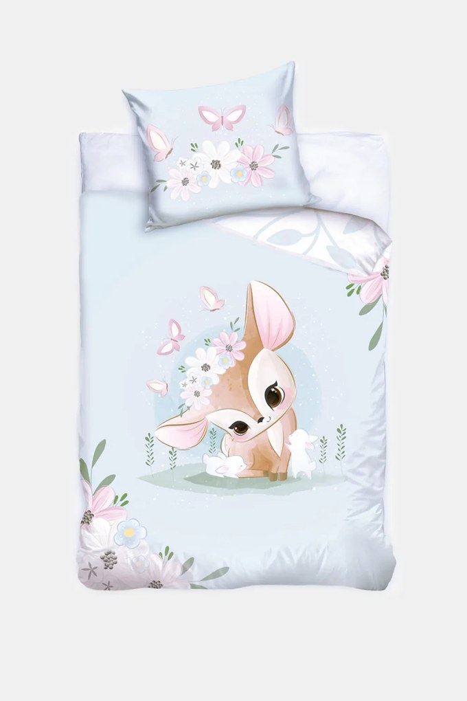 Lenjerie de pat copii Enchanted Deer multicolor 40x60 cm