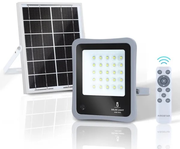 Proiector LED solar dimabil Aigostar LED/30W/3,2V IP67 + telecomandă