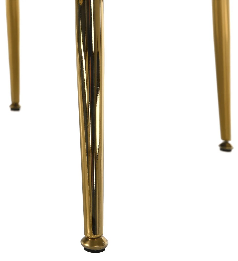 Fotoliu în stil Art-deco, catifea Velvet bej/crom auriu, NOBLIN