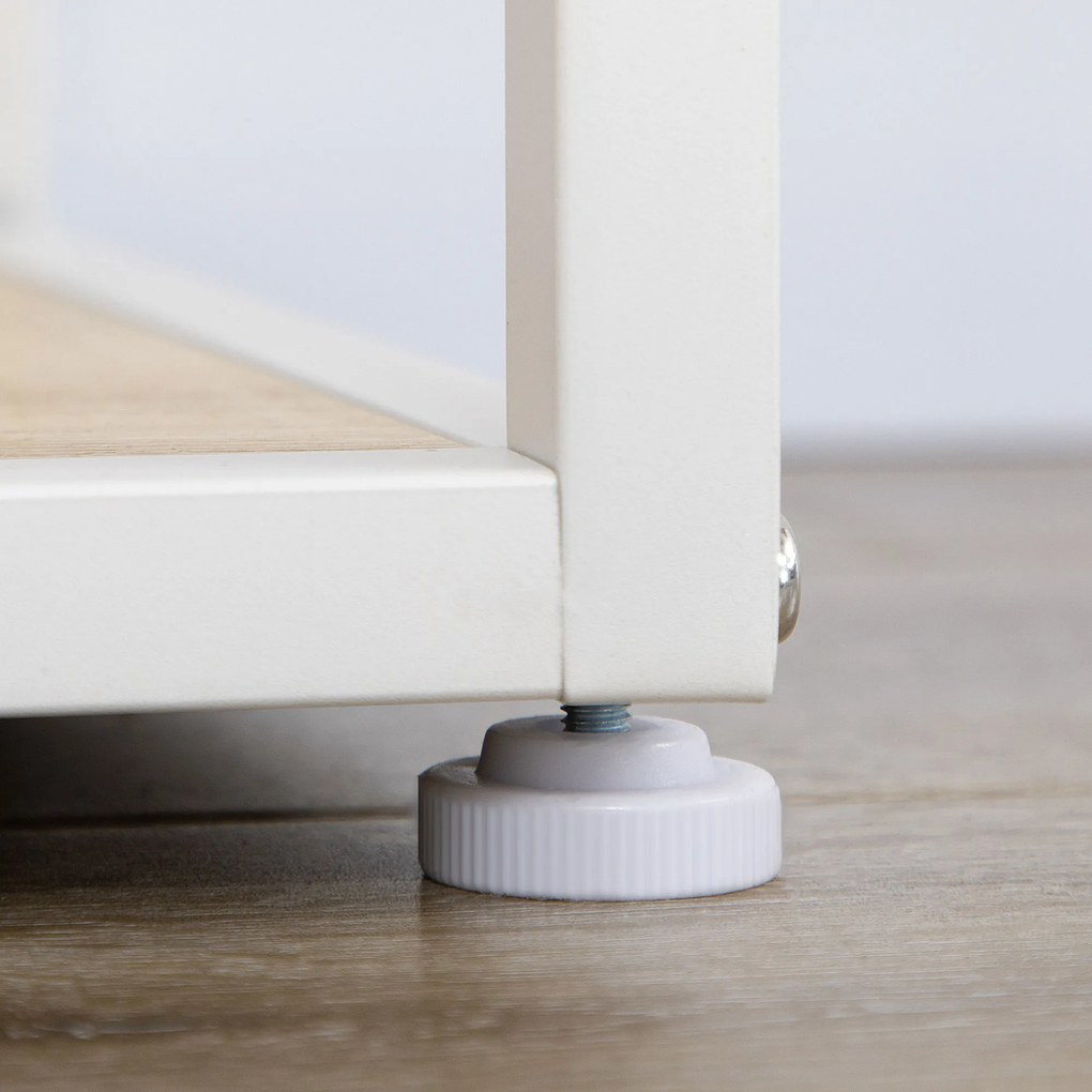 HOMCOM Bibliotecă raft de depozitare cu 7 niveluri cadru din oțel stil industrial 83 x 34 x 180 cm stejar | Aosom Romania