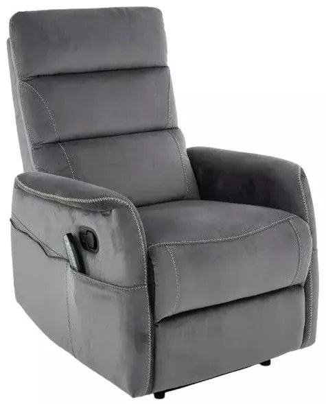 Fotoliu Solon M cu functie de masaj velvet gri Blu14