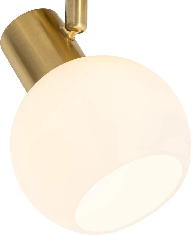 Spotlight Art Deco auriu cu sticlă opala reglabil - Anouk