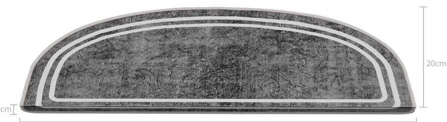 Covorașe pentru scări gri 16 buc. 20x65 cm Plain – Vitaus