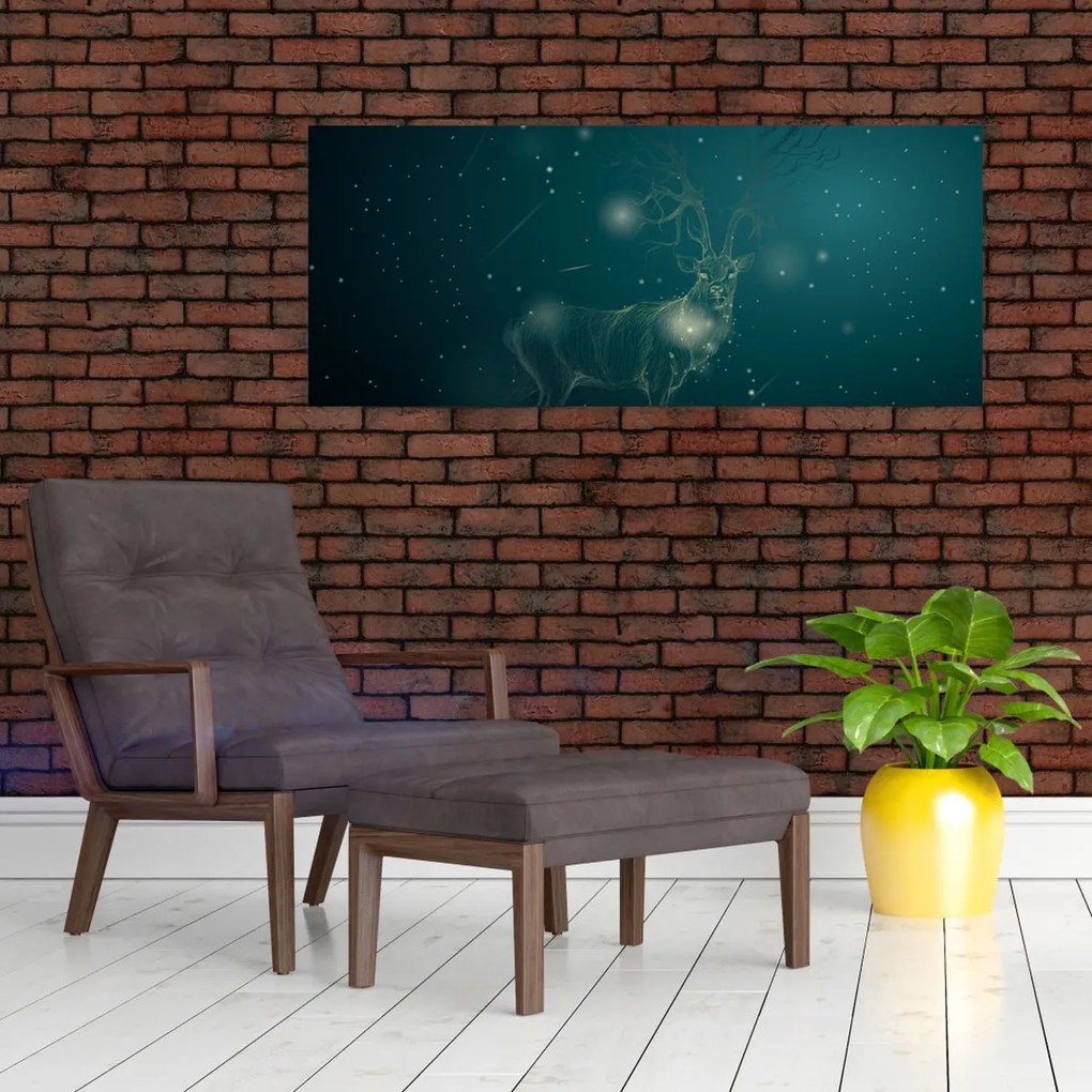 Tablou - Cerb magic noaptea (120x50 cm)