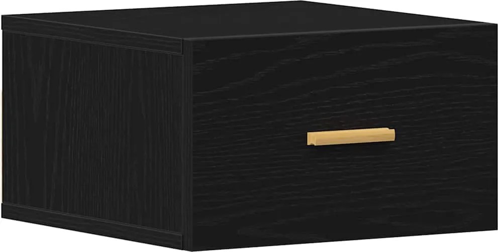 vidaXL Noptieră suspendată Stejar Negru 35 x 35 x 20 cm Lemn compozit
