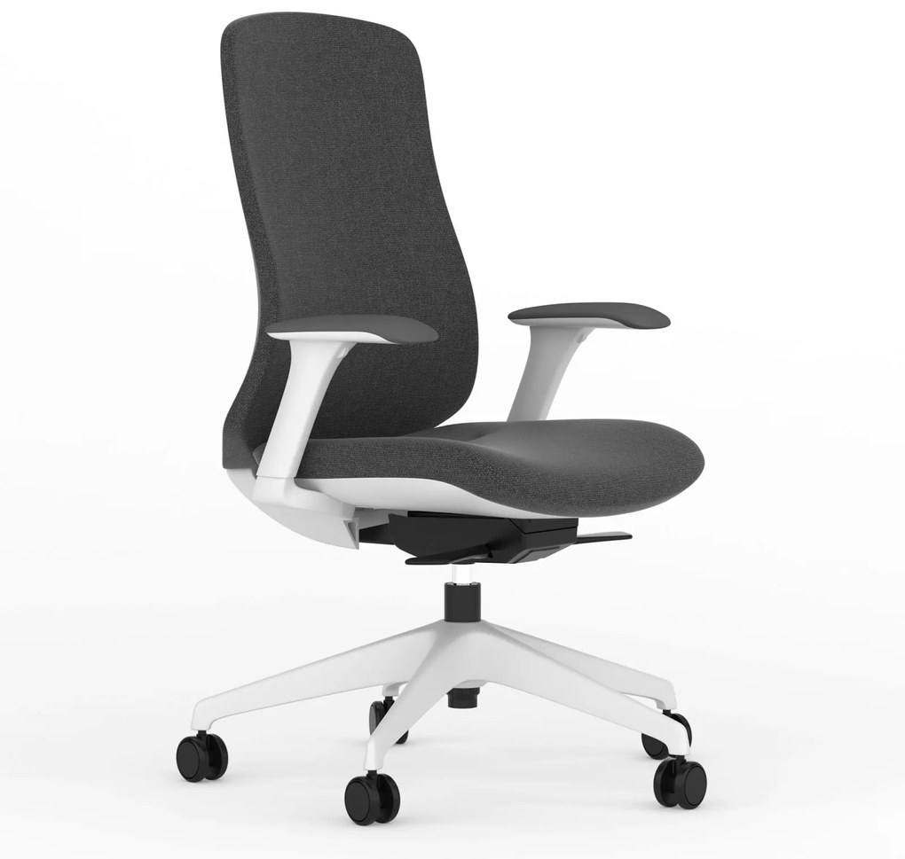 SCAUN ERGONOMIC LUKY, ALB, GRI INCHIS