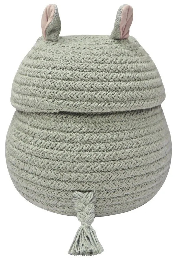 Coș de jucării pentru copii gri deschis din material textil ø 15x15 cm Mini Henry the Hippo – Lorena Canals