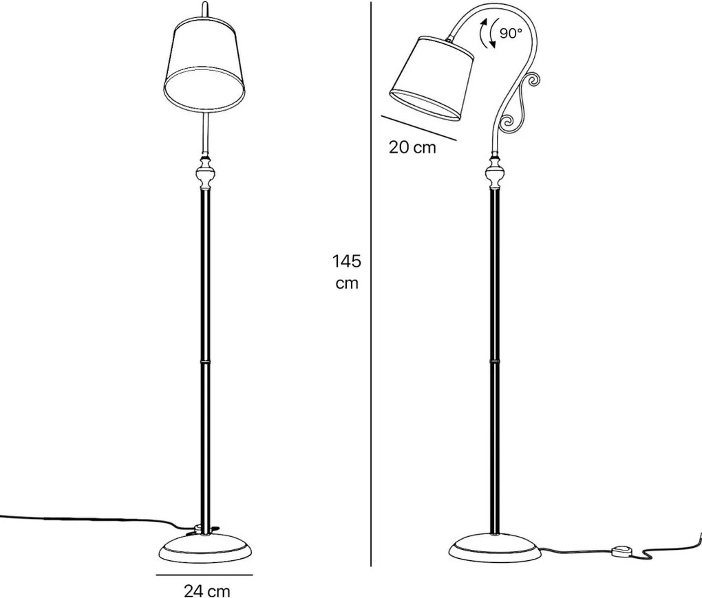 Lampadar, Lampa de podea design clasic italian Bruxelles