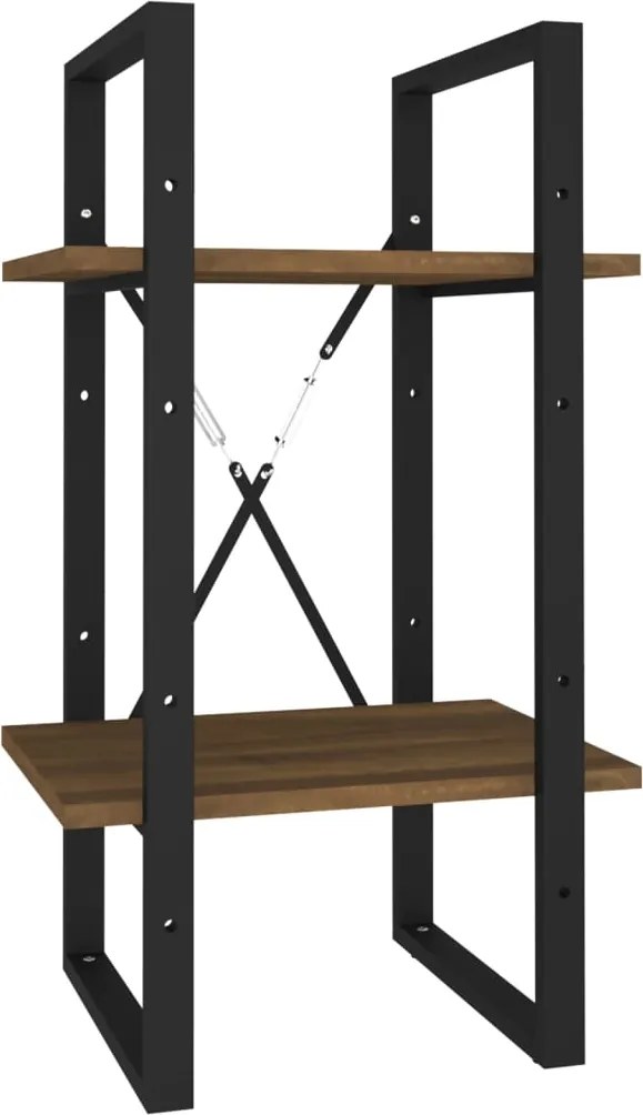 vidaXL Bibliotecă cu 2 niveluri stejar maro 40x30x70 cm lemn compozit