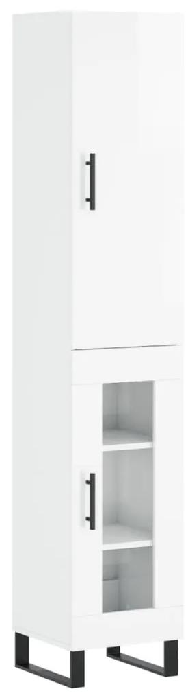 3199067 vidaXL Dulap înalt, alb extralucios, 34,5x34x180 cm, lemn prelucrat