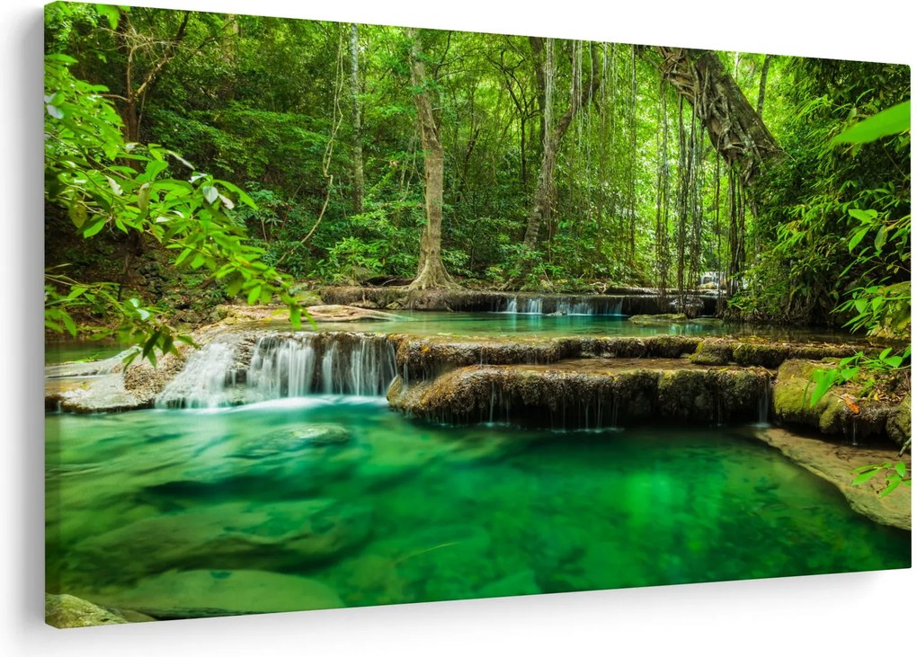 Tablou - Cascada Erawan din Kanchanaburi, Thailanda (90x60 cm)