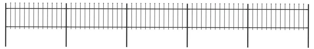 vidaXL Gard de grădină cu vârf tip suliță din oțel 892,5x80 cm, negru