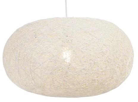 Lampă suspendată rustică albă 50 cm - Corda Flat