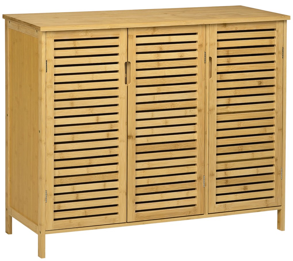 HOMCOM Suport pentru Încălțăminte, Dulap Mobil cu 8 Rafturi, Comodă pentru Încălțăminte, 100x35x80 cm, Lemn Natural | Aosom Romania