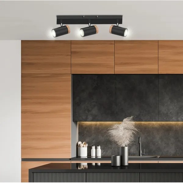 Spot LAGOS 3xGU10/15W/230V negru/maro