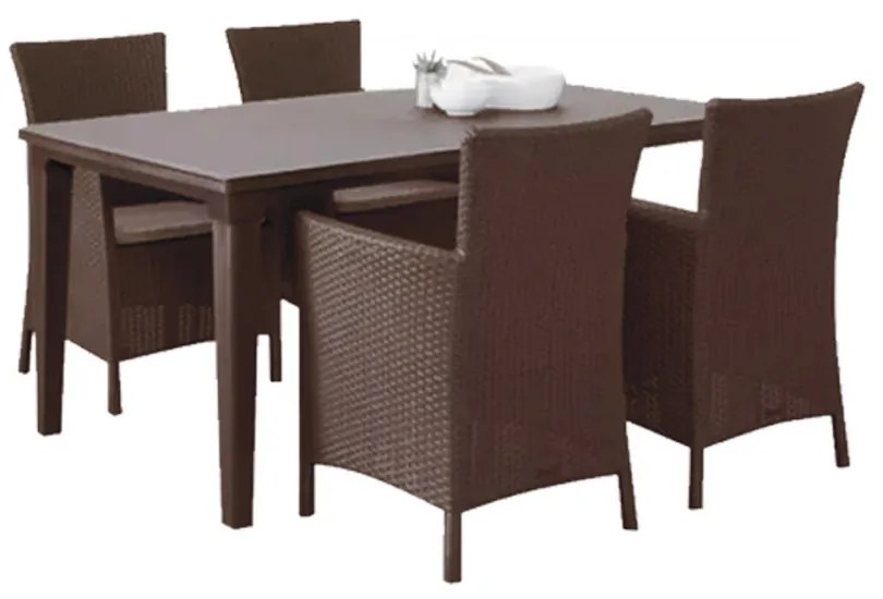 Set de mobilier de grădină Futura 4+1 maro