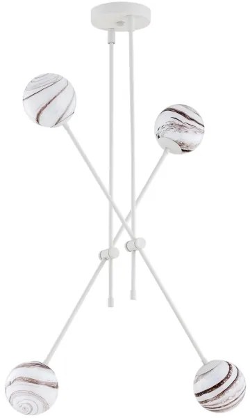 Lustră pe tijă Argon 1841 ABSOS 4xE14/7W/230V alb