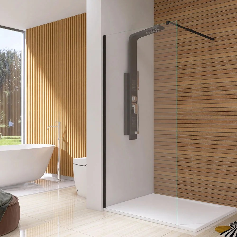 Cabină de duș River walk-in 80x190 cm neagră