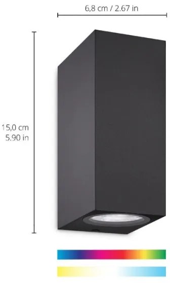 Aplică LED RGBW dimabilă UP&DOWN 2xGU10/4,7W/230V negru Wi-Fi