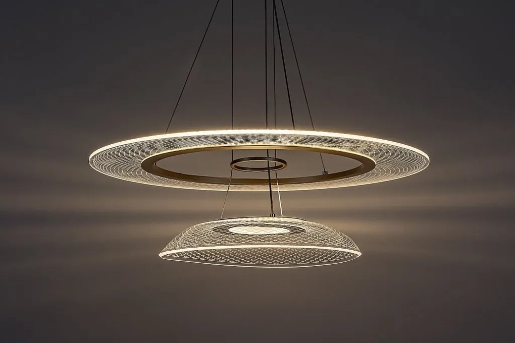 Lustra LED suspendata din metal auriu Zofrael D-55cm