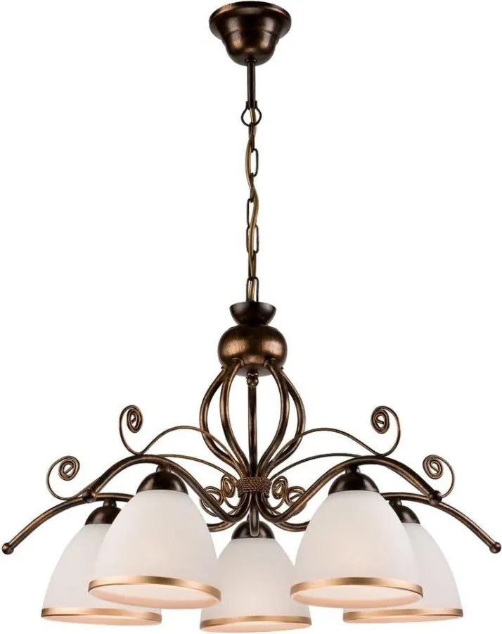 Lustră suspendată pe lanț RETRO II 5xE27/60W/230V, patină neagră