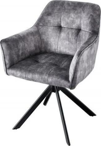 Set de 2 scaune pivotante Loft, gri inchis