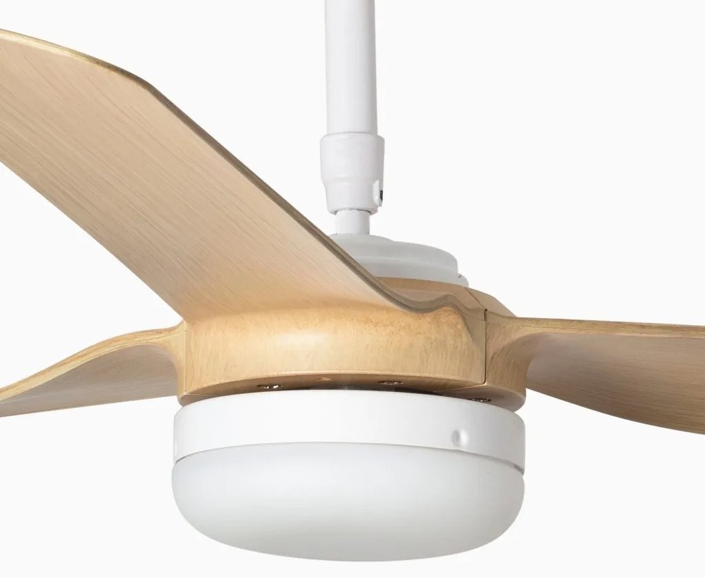 Lustra cu Ventilator si telecomanda PUNT M LED alb/artar